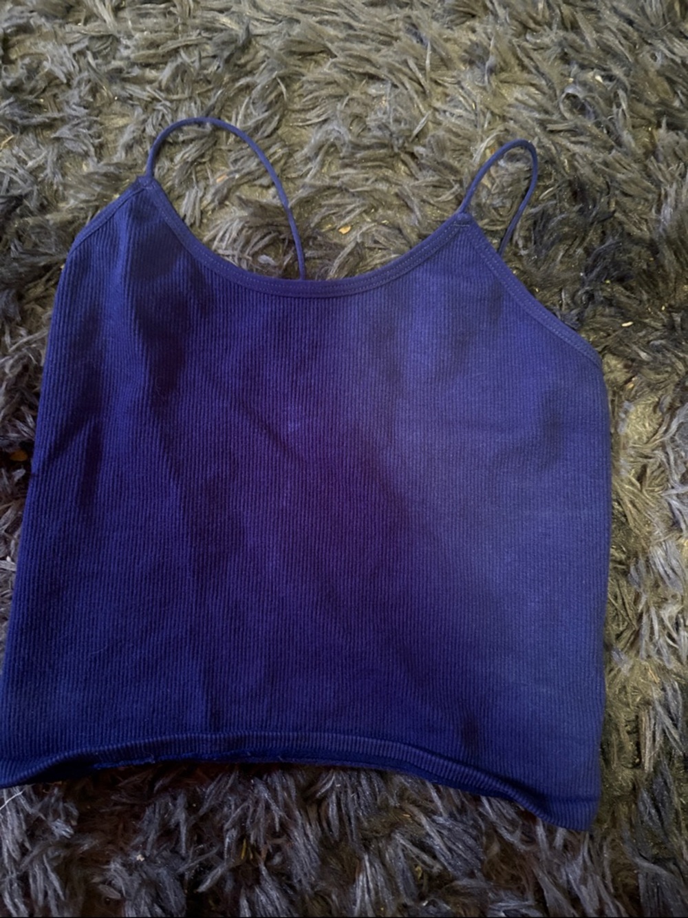 Urban Outfitters Navy Ribbed Spaghetti Strap Tank